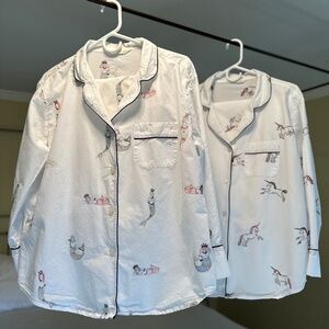 Pair of Printfresh Long Sleeve Cotton PJ Sets Embroidered Mermaids & Unicorns